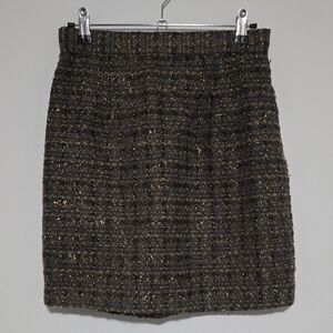 Sparkly Grey And Gold Tweed Mini Skirt